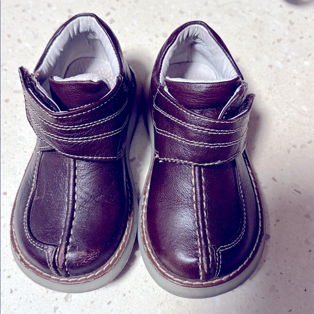 Brown Kids All Leather Shoes
